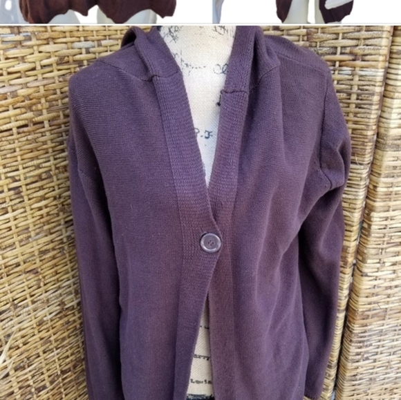 Kikit Plus‎ Size Brown hooded sweater 1X - Picture 5 of 12